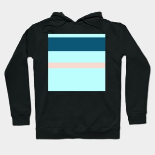 A superb farrago of Oxford Blue, Blue Sapphire, Sea, Pale Cyan and Champagne Pink stripes. Hoodie